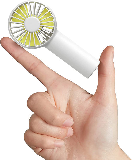 Mini Fan Battery Operated Handheld Fan with 2000 Mah Battery or USB Powered Personal Mini Fan,3 Speeds,Enhanced Airflow, Rechargeable Quiet Pocket Fan for Home,Outdoor-White