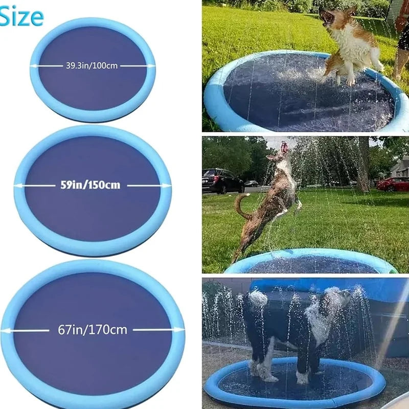 Fido Splash Pool, Fido Splash Pad, Splash Pad Dog Pool, Fido Faves Splash Pad, Fidofaves Splash Pad, Pet Water Play Toy Dog Splash Pad, Fun Garden Lawn Mat for Small/Medium/Large Dog (78.7Inch)